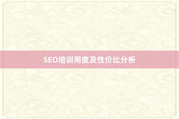 SEO培训用度及性价比分析